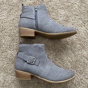Gray ankle boots